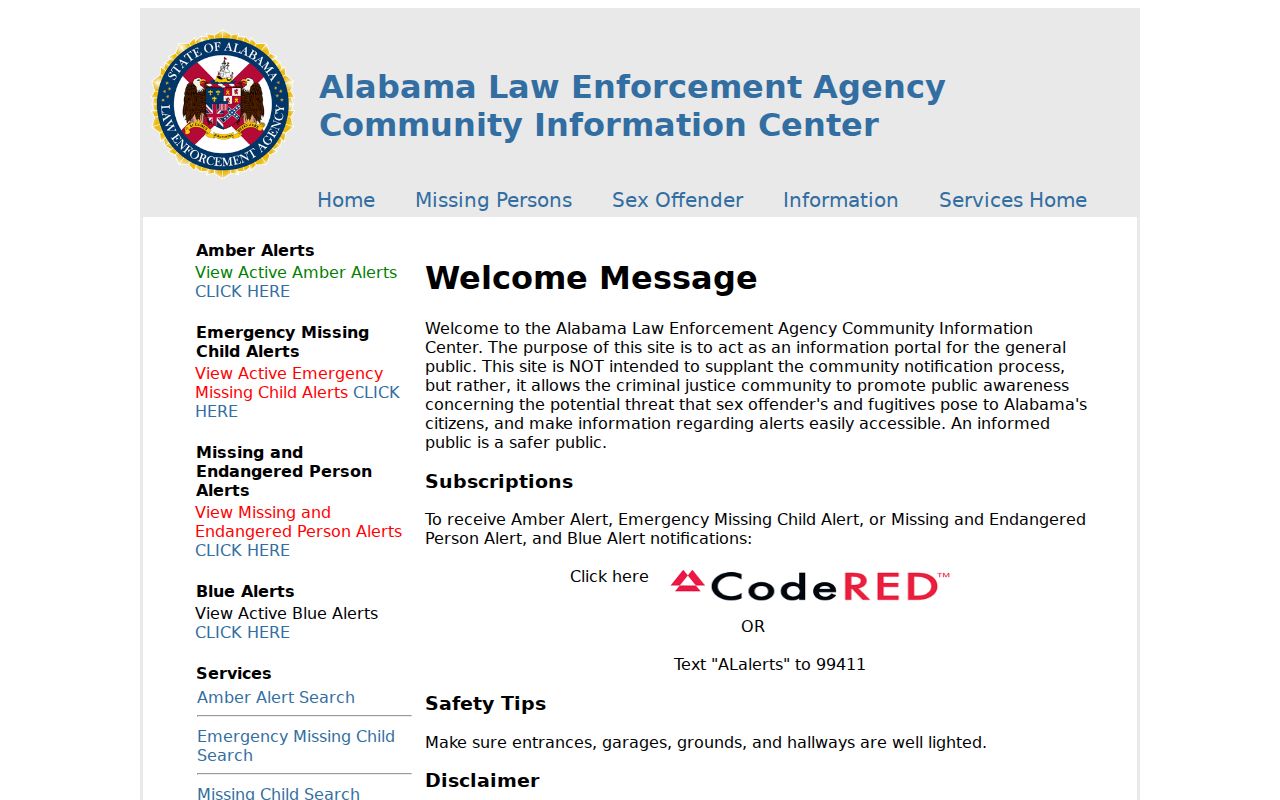 ALEA Community Information Center search page
