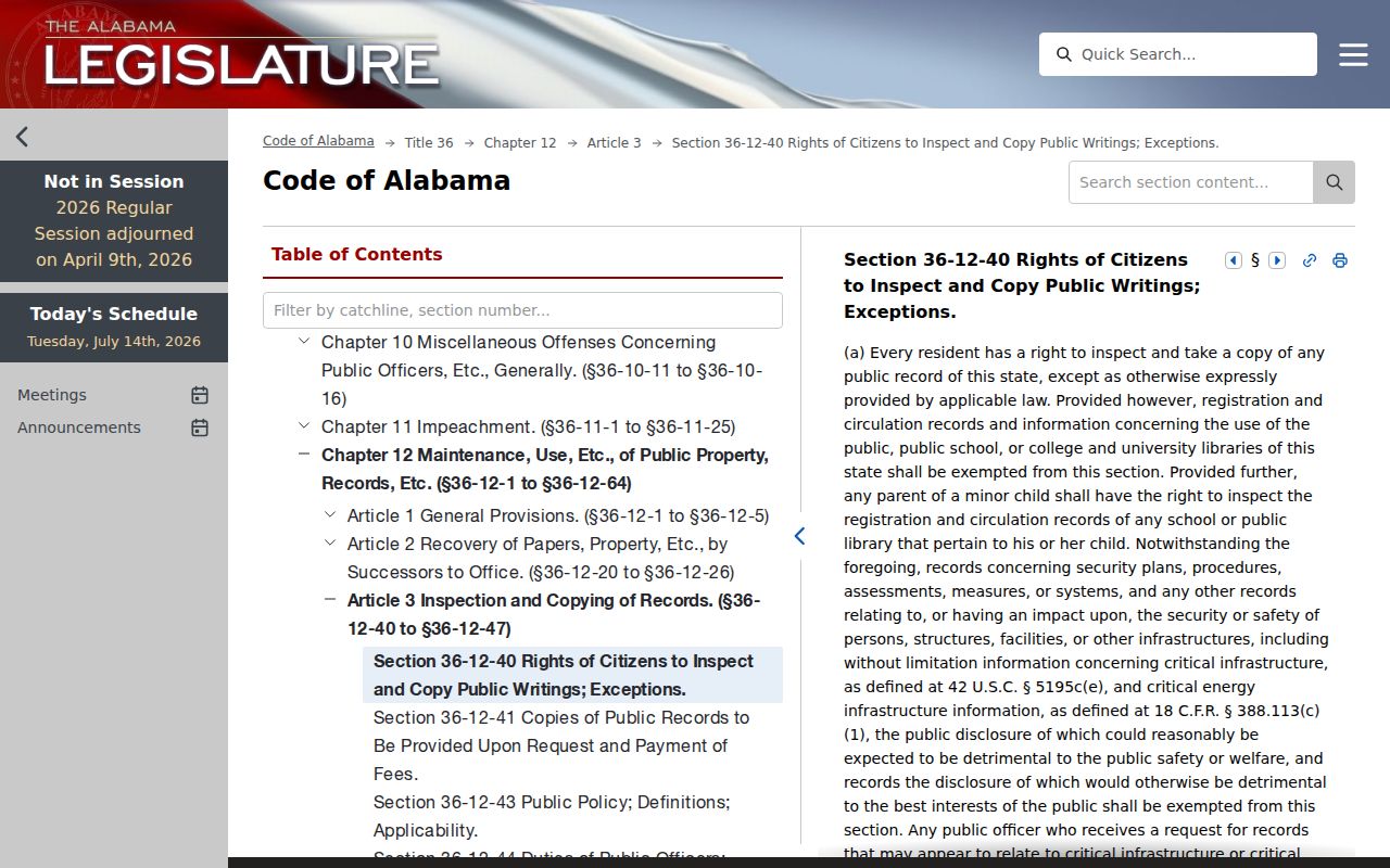 Autauga County court records Alabama public writings statute