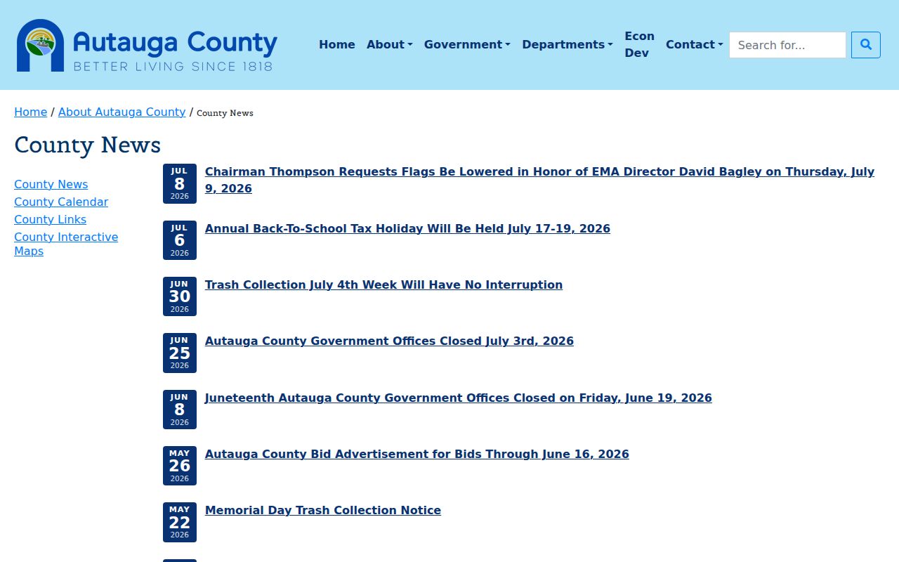 Autauga County court records county news archive