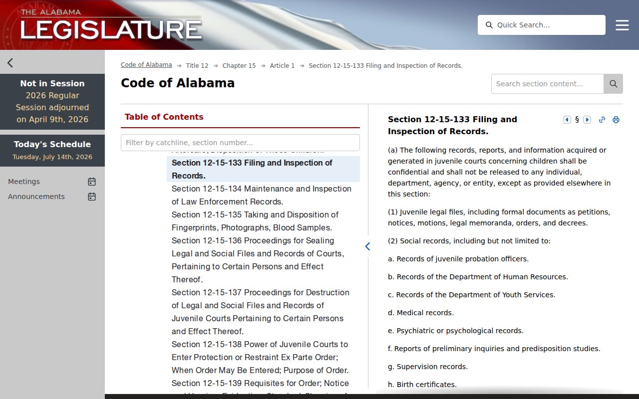 Autauga County court records juvenile confidentiality statute
