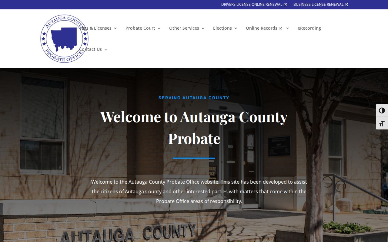 Autauga County probate records Probate Office homepage