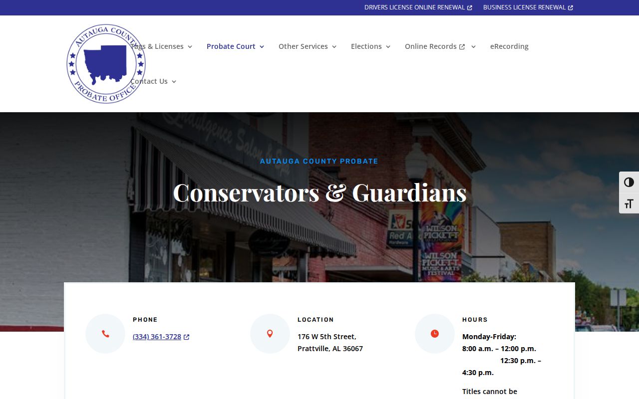 Autauga County probate records conservators and guardians page
